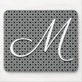 Initialmonogramm Schwarz/Weiß Mousepad (Vorne)