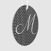 Initialmonogramm Schwarz/Weiß Ornament (Vorderseite)