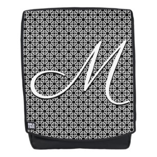 Initialmonogramm Schwarz/Weiß Rucksack