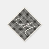 Initialmonogramm Schwarz/Weiß Serviette (Ecke)