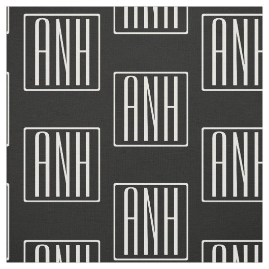 Initialmonogramm | Schwarz weiß Stoff (Muster)