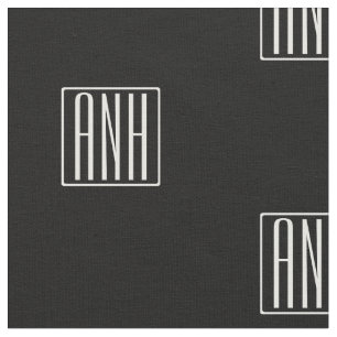 Initialmonogramm   Schwarz weiß Stoff