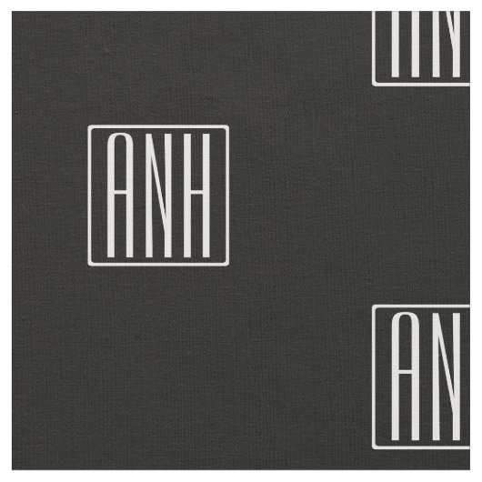Initialmonogramm | Schwarz weiß Stoff (Nahaufnahme)