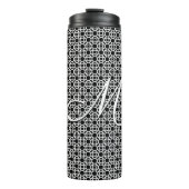 Initialmonogramm Schwarz/Weiß Thermosbecher (Vorderseite)