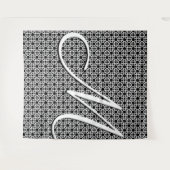 Initialmonogramm Schwarz/Weiß Wandteppich (Vorderseite (Horizontal))