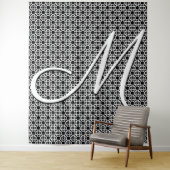 Initialmonogramm Schwarz/Weiß Wandteppich (Beispiel)