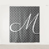 Initialmonogramm Schwarz/Weiß Wandteppich (Vorderseite)