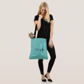 Initialmonogramm Typografie Name Light Aquamarin L Tasche (Am Model)