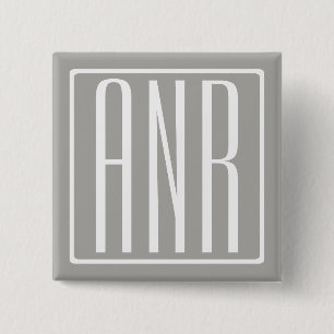 Initialmonogramm   Weiß auf hellgrau Button