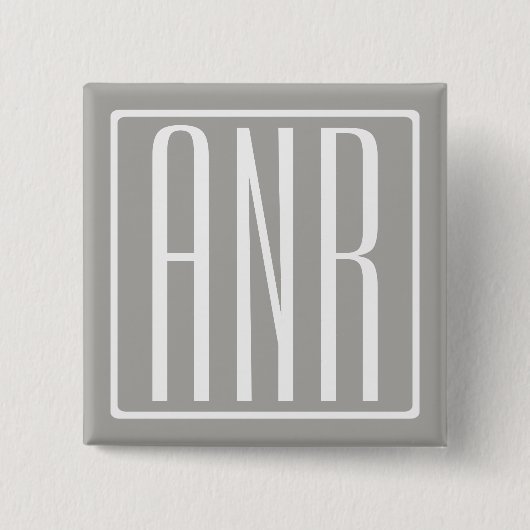 Initialmonogramm | Weiß auf hellgrau Button (Vorderseite)