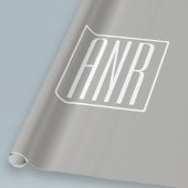 Initialmonogramm | Weiß auf hellgrau Geschenkpapier