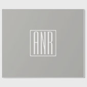 Initialmonogramm | Weiß auf hellgrau Geschenkpapier (Flach)