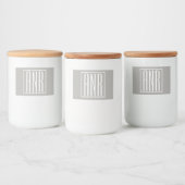 Initialmonogramm | Weiß auf hellgrau Lebensmitteletikett (Flaschen)