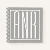 Initialmonogramm | Weiß auf hellgrau Notizblock (Vorderseite)