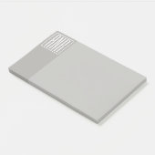 Initialmonogramm | Weiß auf hellgrau Post-it Klebezettel (angewinkelt)