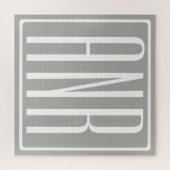 Initialmonogramm | Weiß auf hellgrau Puzzle (Horizontal)