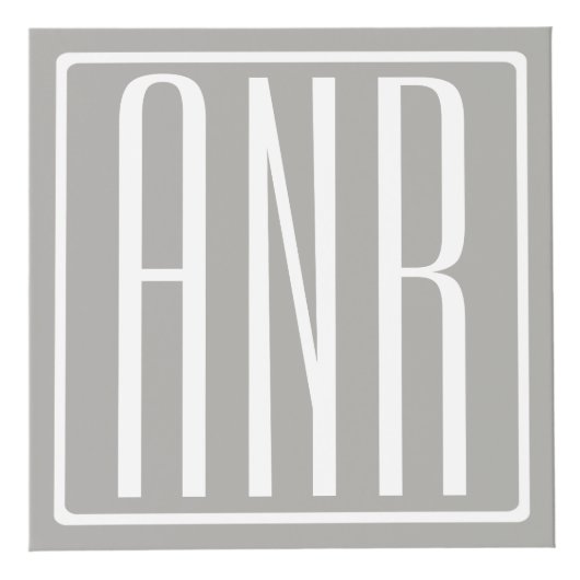 Initialmonogramm | Weiß auf hellgrau Würfel (Rechts)