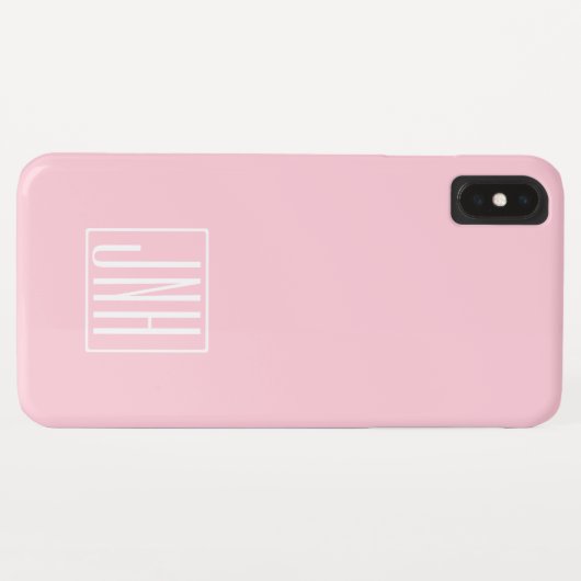 Initialmonogramm | Weiß auf hellrosa Case-Mate iPhone Hülle (Rückseite (Horizontal))