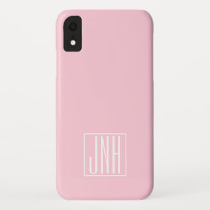 Initialmonogramm Weiß auf hellrosa Case-Mate iPhone Hülle