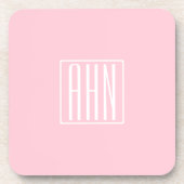 Initialmonogramm | Weiß auf hellrosa Getränkeuntersetzer (Vorderseite)