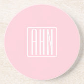 Initialmonogramm | Weiß auf hellrosa Getränkeuntersetzer (Vorne)