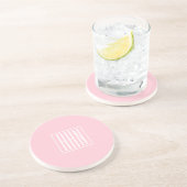 Initialmonogramm | Weiß auf hellrosa Getränkeuntersetzer (Seite)