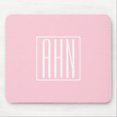 Initialmonogramm | Weiß auf hellrosa Mousepad (Vorne)