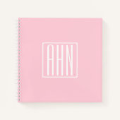 Initialmonogramm | Weiß auf hellrosa Notizblock (Vorderseite)