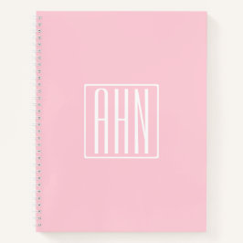 Initialmonogramm | Weiß auf hellrosa Notizblock