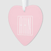 Initialmonogramm | Weiß auf hellrosa Ornament (Vorderseite)