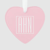 Initialmonogramm | Weiß auf hellrosa Ornament (Vorderseite)