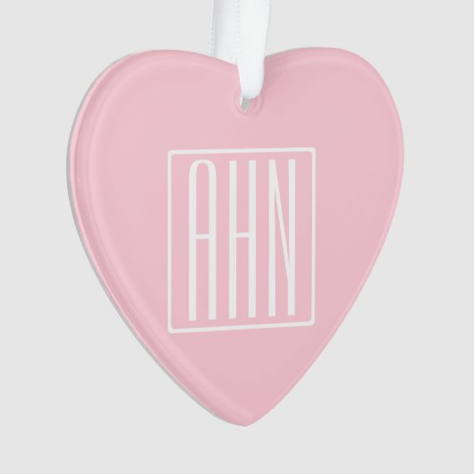 Initialmonogramm | Weiß auf hellrosa Ornament (Vorderseite)