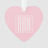 Initialmonogramm | Weiß auf hellrosa Ornament (Rückseite)