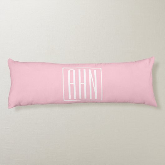 Initialmonogramm | Weiß auf hellrosa Seitenschläferkissen (Rückseite)
