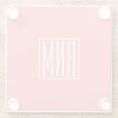 Initialmonogramm | Weiß auf Korallen Glasuntersetzer (Rückseite)