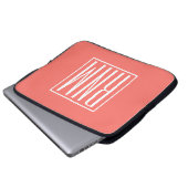 Initialmonogramm | Weiß auf Korallen Laptopschutzhülle (Vorne Knopf)