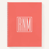 Initialmonogramm | Weiß auf Korallen Notizblock (Vorderseite)