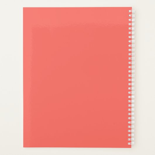 Initialmonogramm | Weiß auf Korallen Planer (Rückseite)