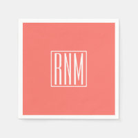 Initialmonogramm | Weiß auf Korallen