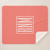Initialmonogramm | Weiß auf Korallen Sherpadecke (Vorderseite (Horizontal))