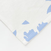 Initialmonogramm Weiß und leicht blaue Blüte Fleecedecke (Ecke)