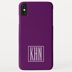 Initialmonogramm   White on Deep Lila Case-Mate iPhone Hülle