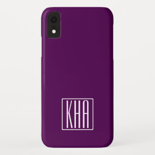 Initialmonogramm White on Deep Lila Case-Mate iPhone Hülle
