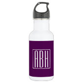 Initialmonogramm | White on Deep Lila Edelstahlflasche (Vorderseite)
