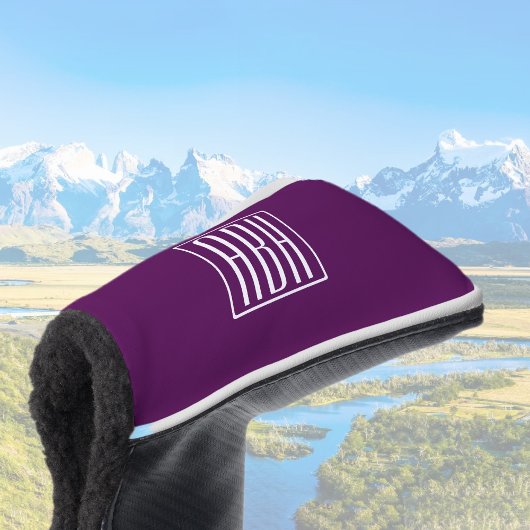 Initialmonogramm | White on Deep Lila Golf Headcover