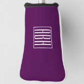 Initialmonogramm | White on Deep Lila Golf Headcover (Rotieren 90)