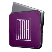 Initialmonogramm | White on Deep Lila Laptopschutzhülle (Vorderseite Links)