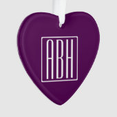 Initialmonogramm | White on Deep Lila Ornament (Vorderseite)