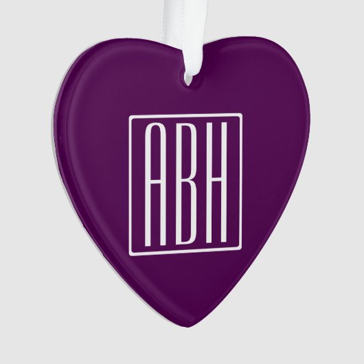 Initialmonogramm | White on Deep Lila Ornament (Vorderseite)