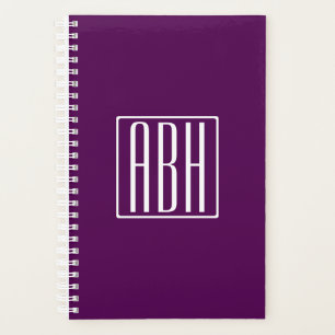 Initialmonogramm White on Deep Lila Planer